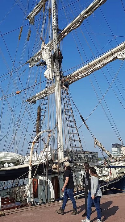 Les équipages préparent les voiliers, avant les visites