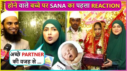 Pregnant Sana Khan With Husband Mufti Anas Attend Mass Marriage | Gets Mobbed By Crowd