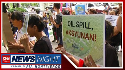 Grupo nagprotesta sa mabagal umanong aksyon ng gobyerno sa oil spill