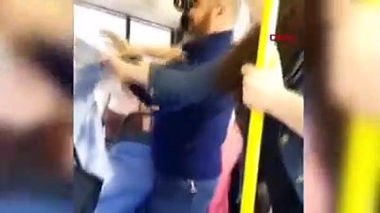 Belediye otobüsündeki kavga kamerada