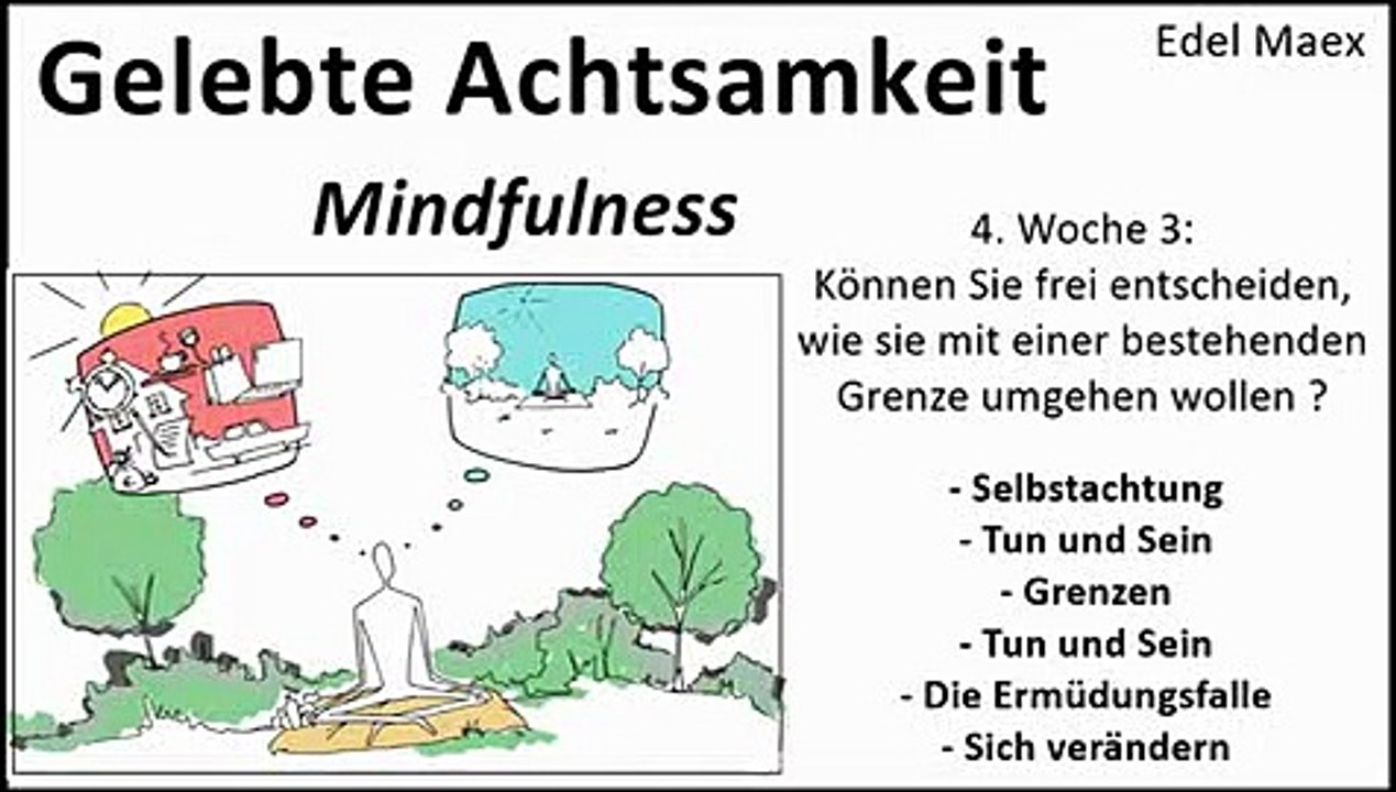 Gelebte Achtsamkeit 4. Woche 3: Können Sie frei entscheiden, wie sie mit einer bestehende Grenze umgehen wollen ?...