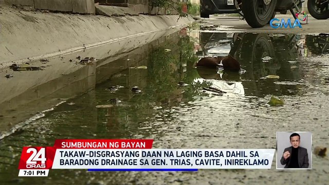 Takaw-disgrasyang daan na laging basa dahil sa baradong drainage sa Gen. Trias, Cavite, inireklamo | 24 Oras
