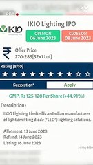 IKIO IPO Last day Apply OR Not?