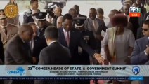 شاهد لحظة وصول الرئيس السيسي مقر انعقاد قمة الكوميسا في زامبيا