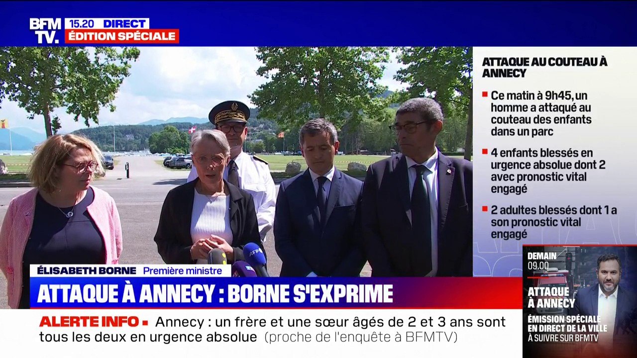Attaque au couteau à Annecy: "Nous sommes chacun touchés au plus profond de nous-mêmes", déclare Elisabeth Borne
