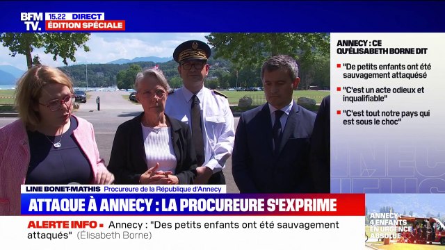 Attaque au couteau à Annecy: Aucun mobile terroriste apparent , selon les premiers éléments de l'enquête, affirme Line Bonnet-Mathis, procureure d'Annecy