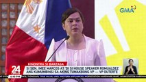 Si Sen. Imee Marcos at 'di si House Speaker Romualdez ang kumumbinsi sa aking tumakbong VP — VP Duterte | 24 Oras