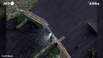 Ucraina, le immagini satellitari della diga di Nova Kakhovka