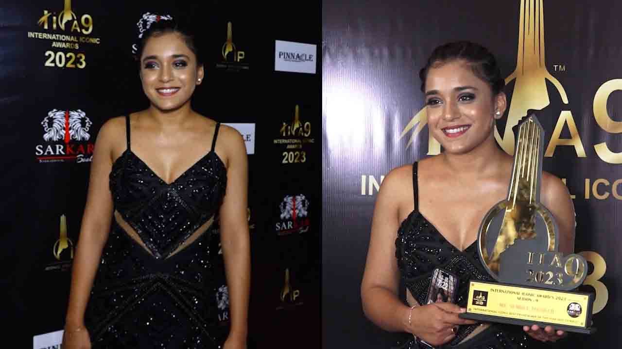 Sumbul Touqeer Black Outfit में HOT बनकर पहुंचीं 9TH International Iconic Awards में, Video Viral