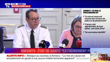 Attaque au couteau à Annecy: l'agresseur "n'était ni sous l'emprise de stupéfiants, ni sous l'emprise d'alcool", affirme la procureure