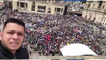 Jota Pe Hernández muestra poco público en Bogotá durante marchas a favor de Petro