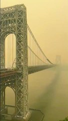 Des images du pont George Washington pris dans les fumées des incendies au canada