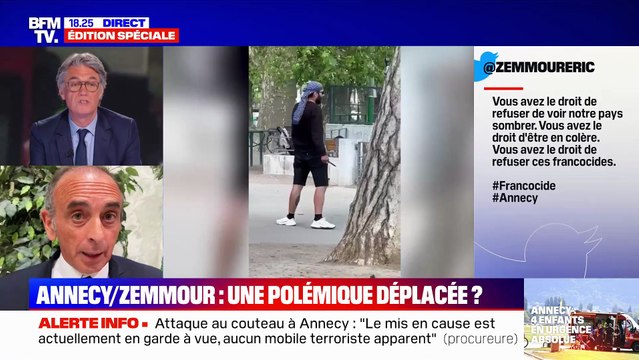 Annecy - Interview tendue d'Eric Zemmour sur BFM TV : Je ne compte pas sur les journalistes de BFM pour faire comprendre aux français ce qui est en train de se passer