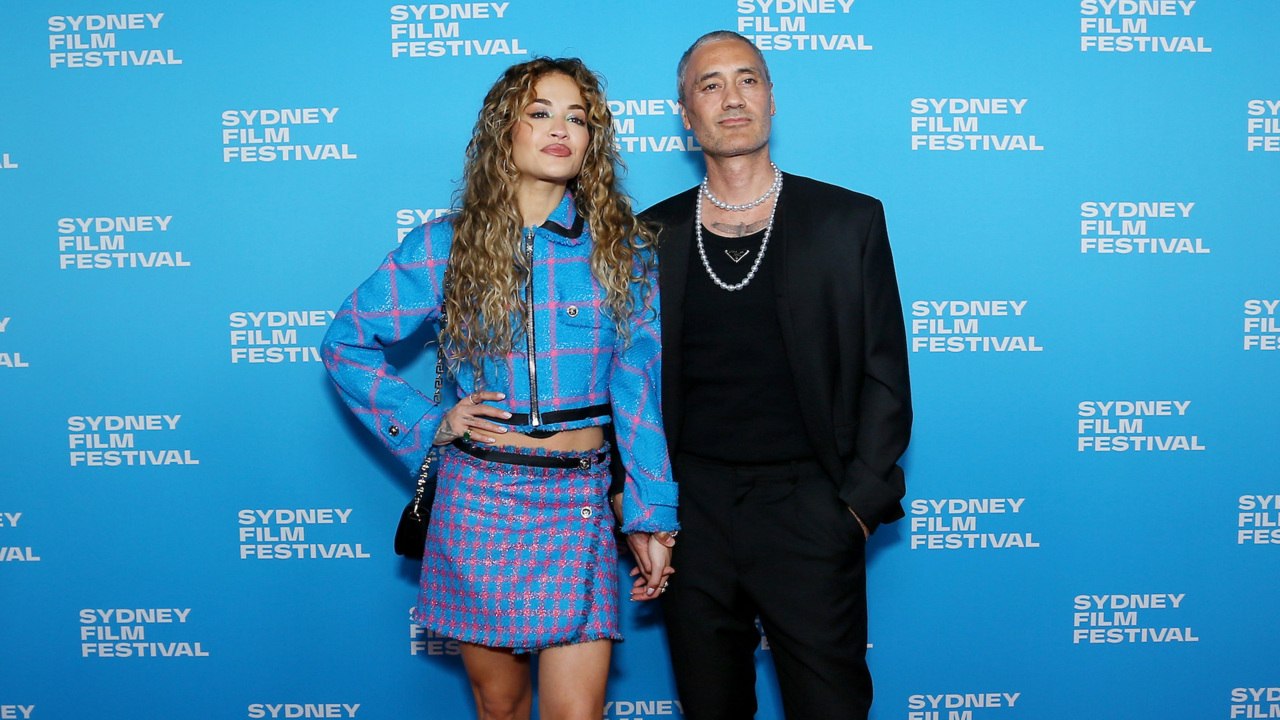 Rita Ora’s Plaid Tweed Skirt Set Included Sky-High Mary Janes