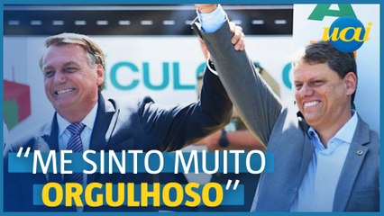 Bolsonaro sente "orgulho" com Tarcísio no governo de São Paulo
