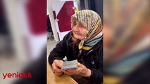 Yaşlı kadının gülümseten anları! Hesabına yatan parayı çok buldu bankacıya vermek istedi