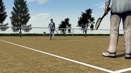 La cancha de tenis de polvo de ladrillo