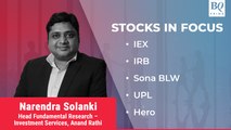 Stocks In Focus: IEX, IRB, Sona BLW, UPL, Hero & More | BQ Prime