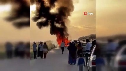 Seyir halindeki otomobil alev topuna döndü