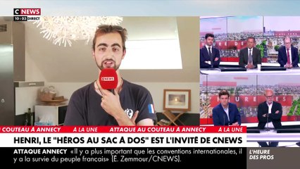 Attaque à Annecy - Henri, « le héros au sac à dos », parle pour la première fois sur CNews