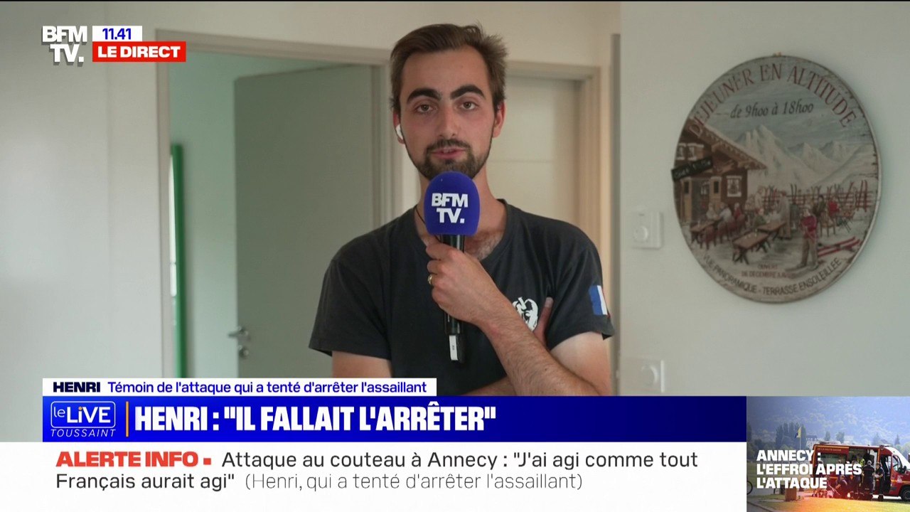 "J'ai beaucoup entendu le terme de 'héros national' mais j'ai agi comme tout Français l'aurait fait", confie Henri, qui a tenté d'arrêter l'assaillant à Annecy
