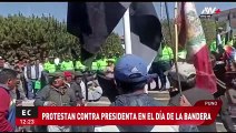 Puno: Ciudadanos protestan contra la presidenta Boluarte en el Día de la Bandera