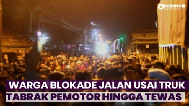 Warga Blokade Jalan Usai Truk Batubara Tabrak Pemotor Hingga Tewas di Muara Enim