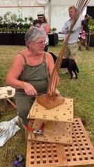 Lynn Kentish from Crows Nest making a feeder out of wicker