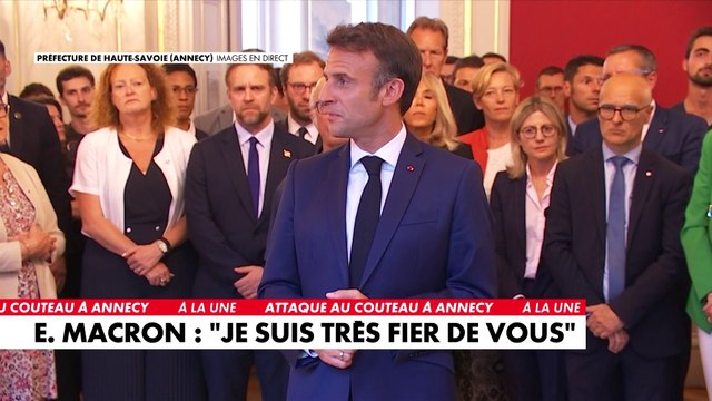 «Je suis très fier de vous», déclare Emmanuel Macron aux personnes qui sont intervenues pendant et après l’attaque au couteau à Annecy