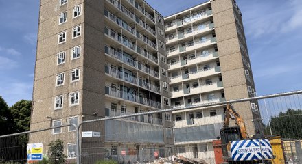 Demolition underway of Highways Towers, Killingbeck as Leeds City Council prepare to build 'energy efficient' new social houses