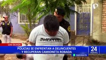 Los Olivos: policías detienen a delincuentes tras balacera y recuperan camioneta robada