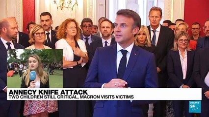 REPLAY: Macron says 'positive' news on condition of children wounded in knife attack