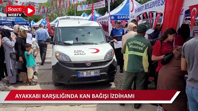 Ayakkabı karşılığında kan bağışı izdihamı