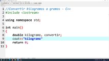 Convertir kilogramos a gramos en C++
