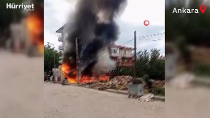 Ankara'da korkutan gıda deposu yangını