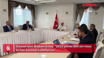 Erbaş: Vekaletle 550 bin hisse kurban kesmeyi hedefliyoruz