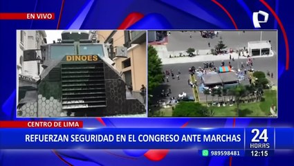 Refuerzan perímetro del Congreso con tanqueta y policías ante inicio de movilizaciones