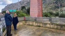 Messina Denaro, Meloni a Palermo: omaggio a stele strage Capaci