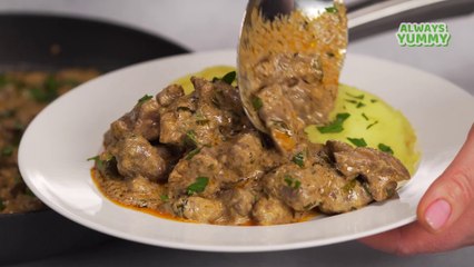 Chicken Hearts and Liver Paprikash. Recipe by Always Yummy!