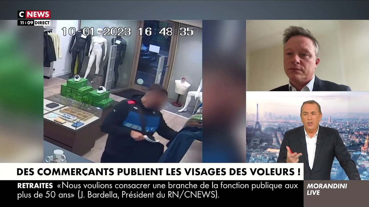 Le commerçant qui a diffusé les visages des voleurs dans sa boutique s’explique en direct dans "Morandini Live": "On en a ras-le-bol des vols et la police n’a pas les moyens pour agir!" - Regardez