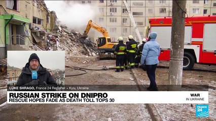 Rescue hopes fade after Russian attack in Ukraine's Dnipro