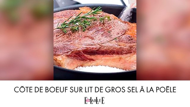 Côte de boeuf sur lit de gros sel à la poêle