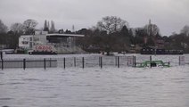 Worcester Racecourse completely underwater as heavy rain floods large parts of city