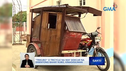 "Trikubo" o tricycle na may sidecar na disenyong bahay kubo, kinagigiliwan | Saksi