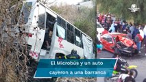 Choque entre microbús y dos autos deja 4 muertos y 10 heridos