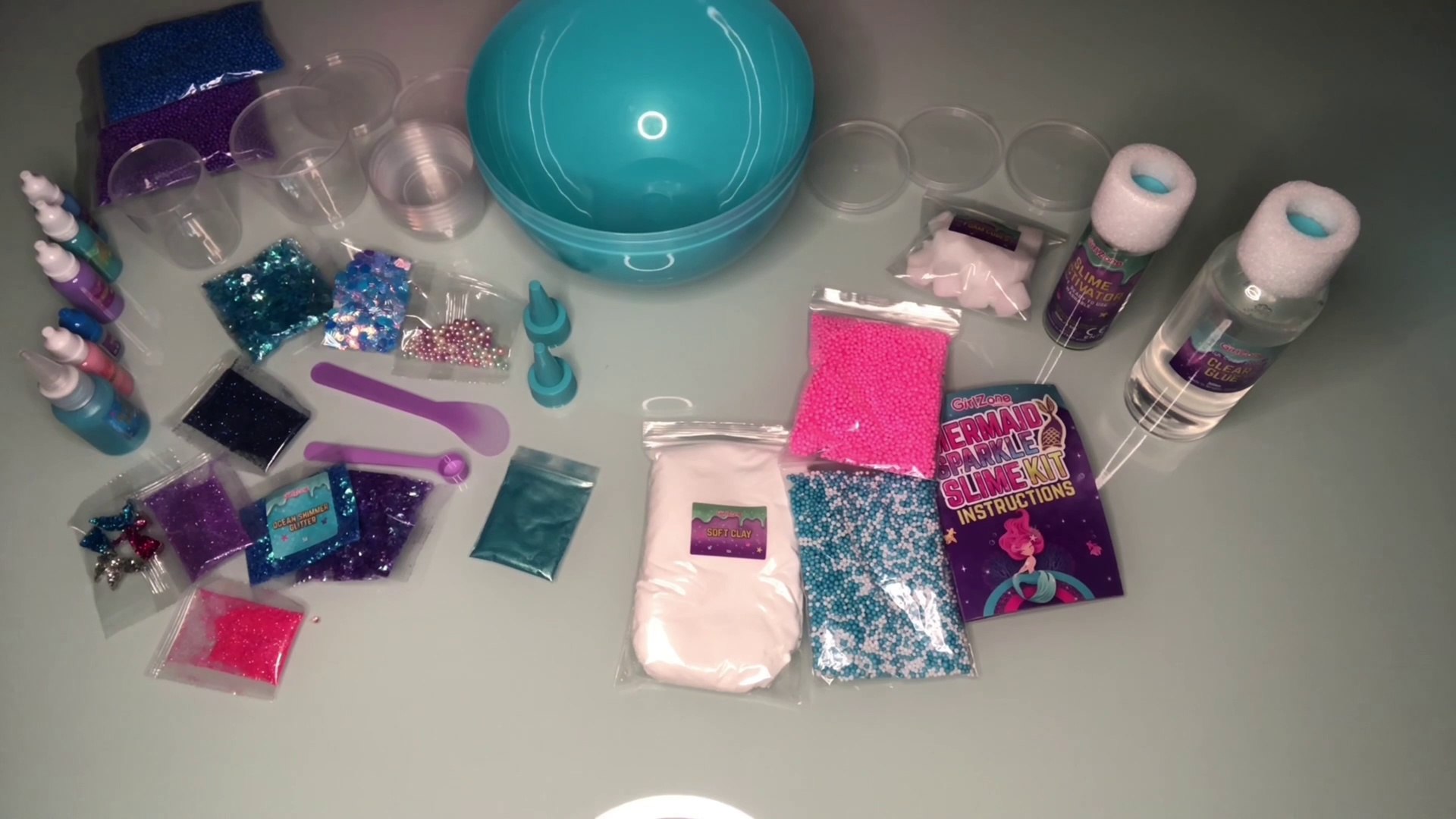 GirlZone Kit Slime Sirène Dans Un Œuf Surprise – Plus De 20 Ingrédients, Slime Fluffy, Beurre, Crunchy, Phosphorescent, Idéal Pour Filles De 4 à 11 Ans