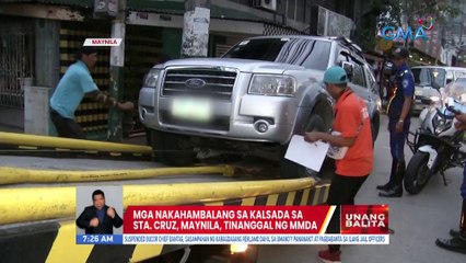 Mga nakahambalang sa kalsada sa Sta. Cruz, Maynila, tinanggal ng MMDA | UB