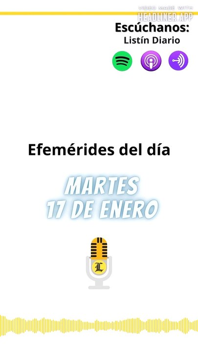EFEMÉRIDES MARTES 17 DE ENERO