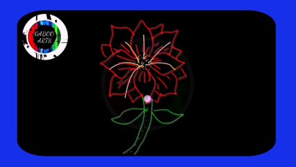 DRAWING a beautiful red flower. DIBUJANDO una hermosa flor roja