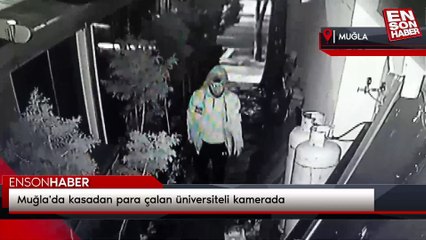 Muğla'da kasadan para çalan üniversiteli kamerada